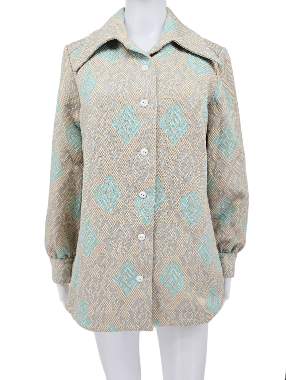 Vintage 70's Men's Blazer Jacket Cream M